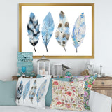 Blue Boho Feathers I