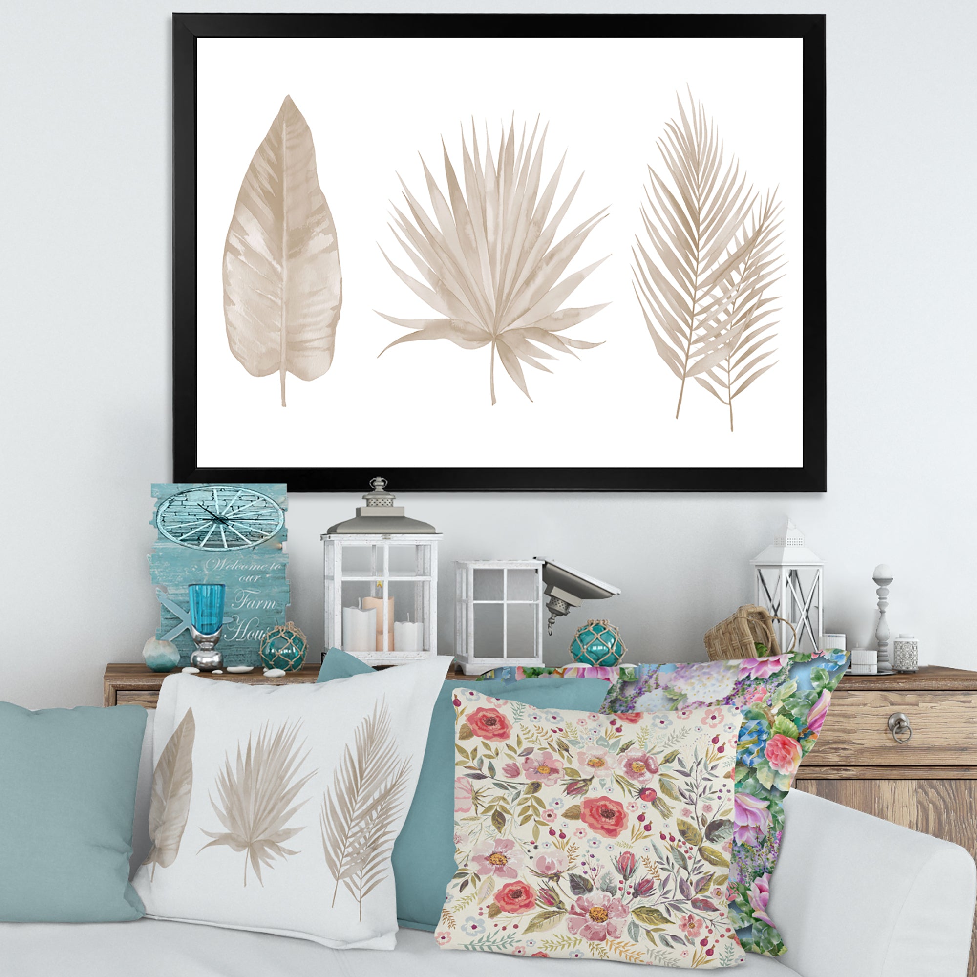 Tropical Beiges Leaves