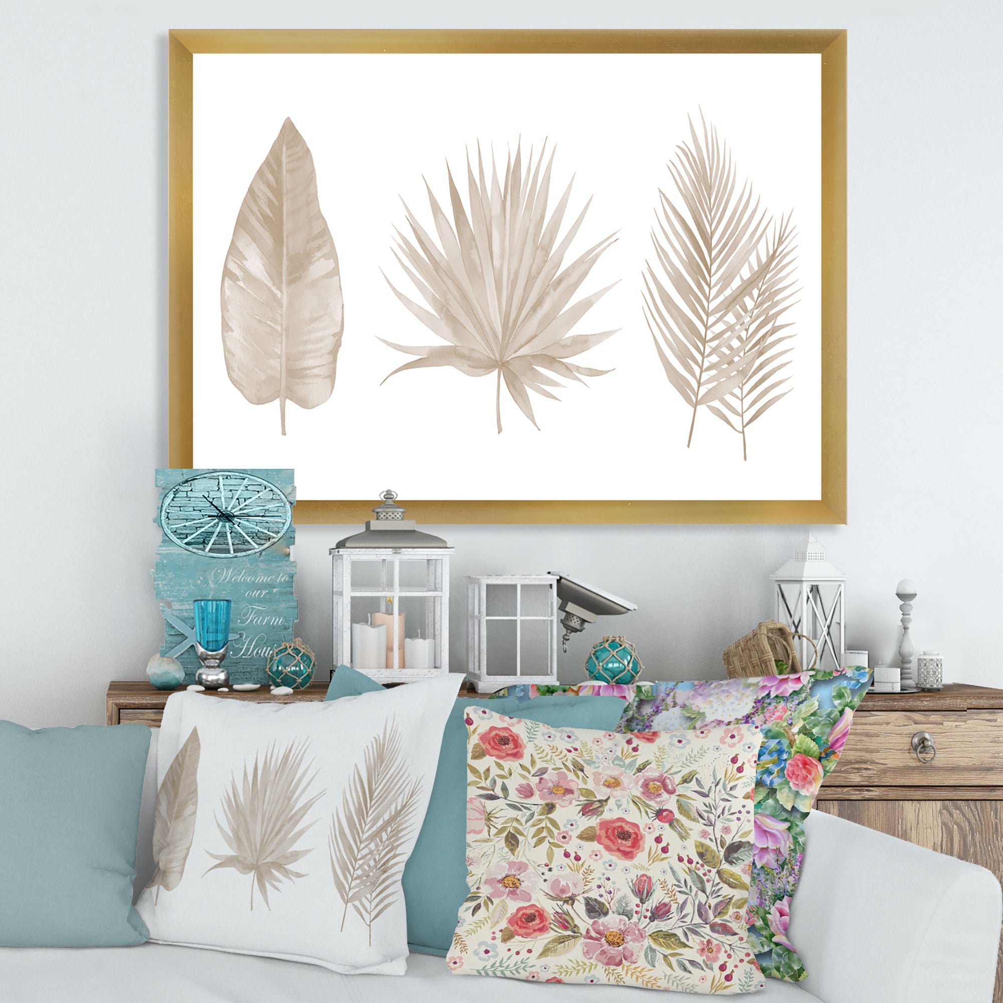 Tropical Beiges Leaves