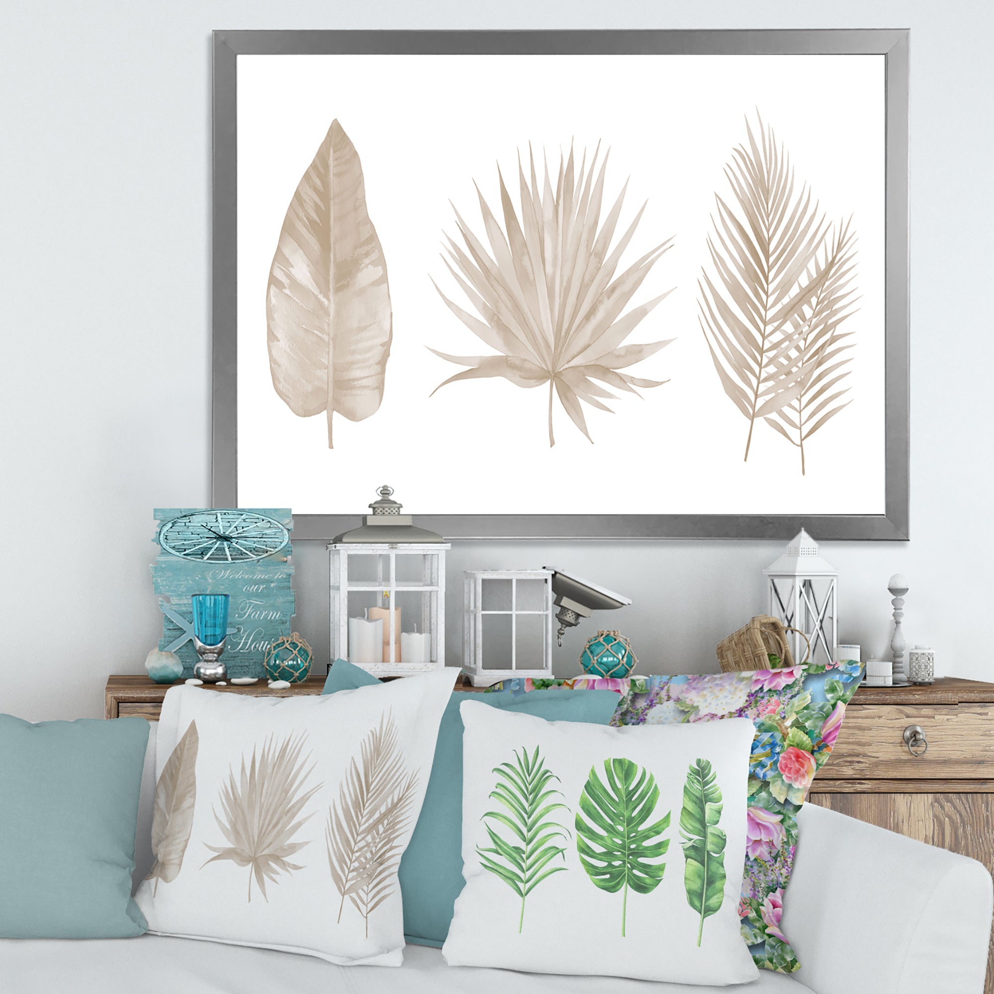 Tropical Beiges Leaves