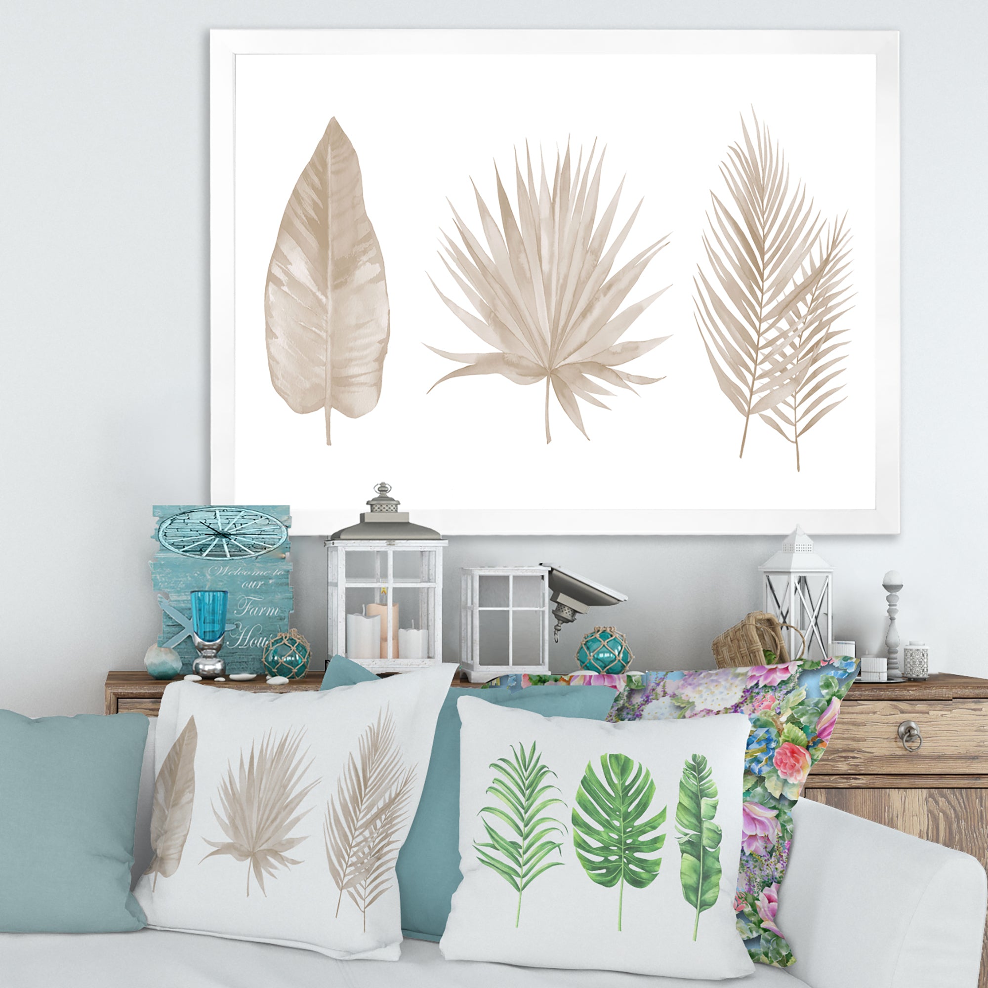 Tropical Beiges Leaves