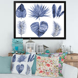 Tropical Blue Watercolour Leaves IV