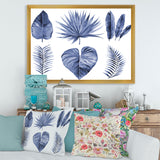 Tropical Blue Watercolour Leaves IV