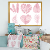 Tropical Pink Watercolour Leaves I