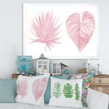 Tropical Pink Watercolour Leaves II