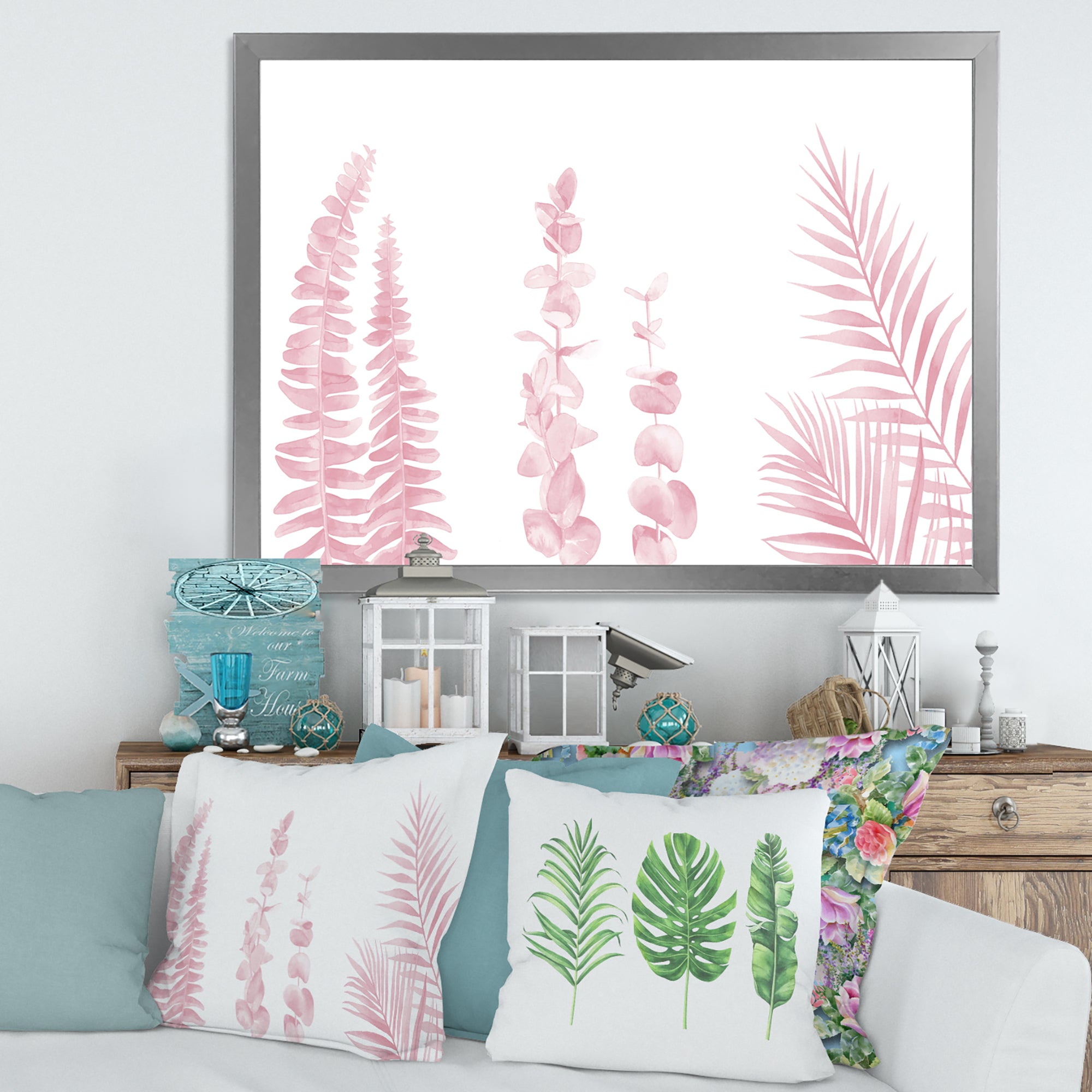 Blush Pinkeucalyptus and Palm Branches