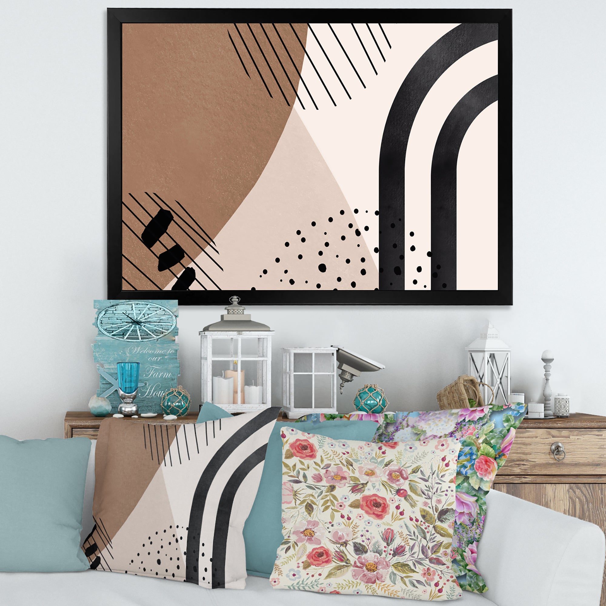 Abstract Shapes in Terracotta and Ivory Shapes I