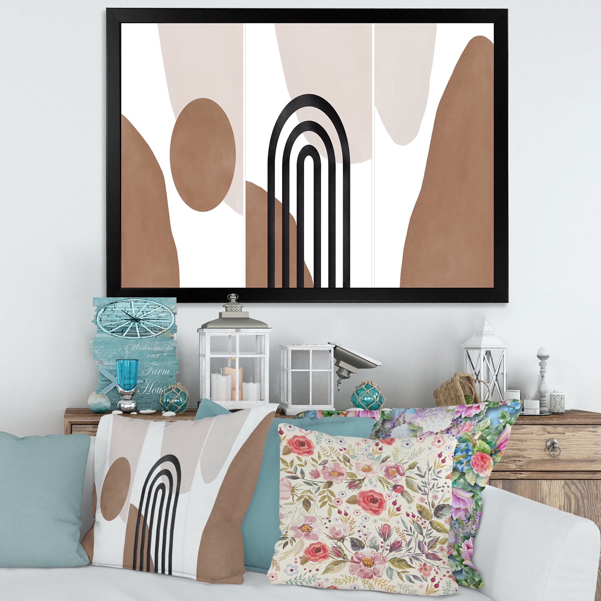 Abstract Shapes in Terracotta and Ivory Shapes II