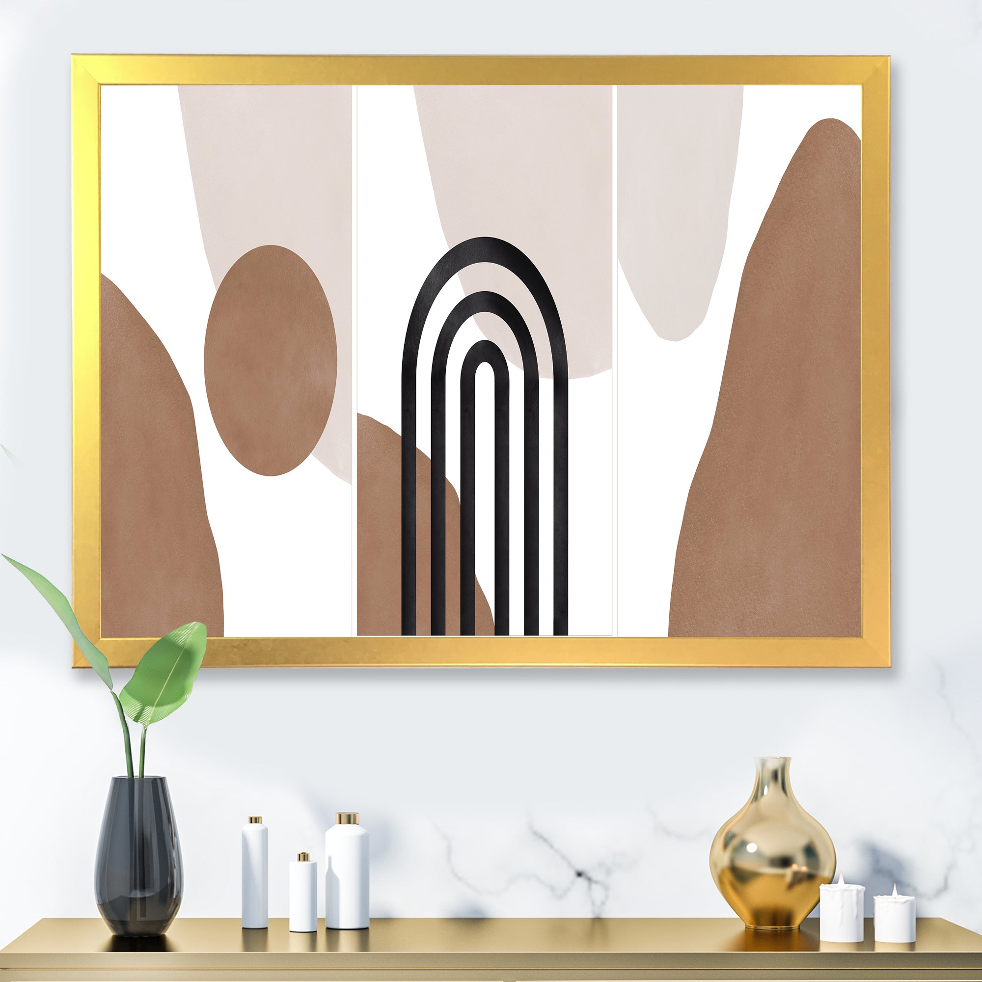 Abstract Shapes in Terracotta and Ivory Shapes II