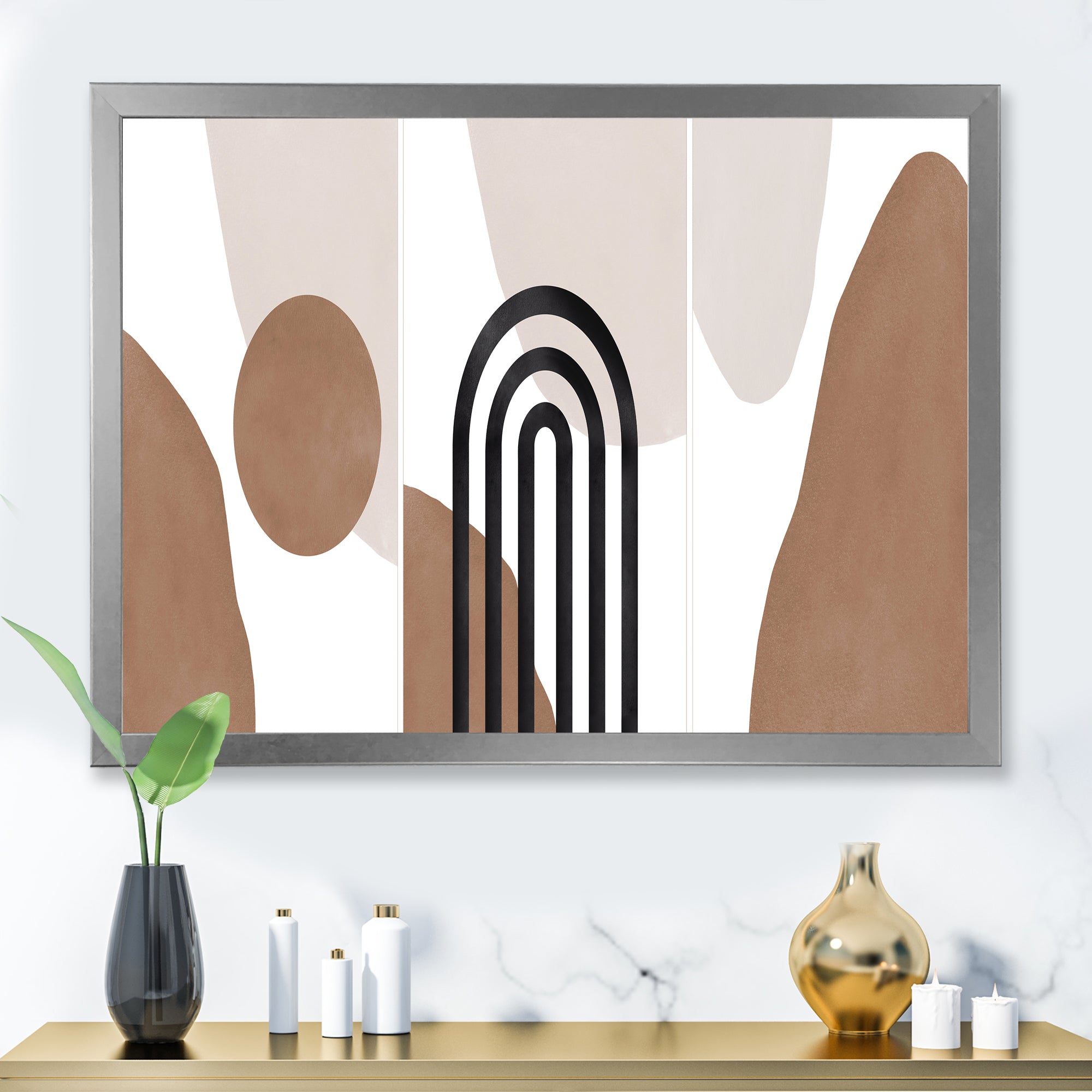 Abstract Shapes in Terracotta and Ivory Shapes II