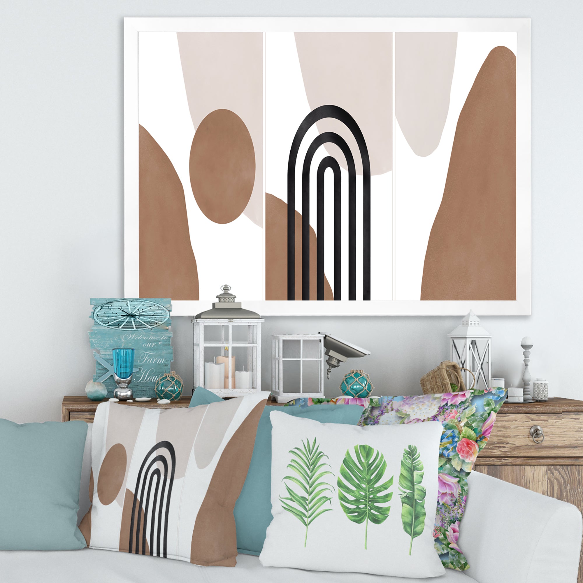 Abstract Shapes in Terracotta and Ivory Shapes II