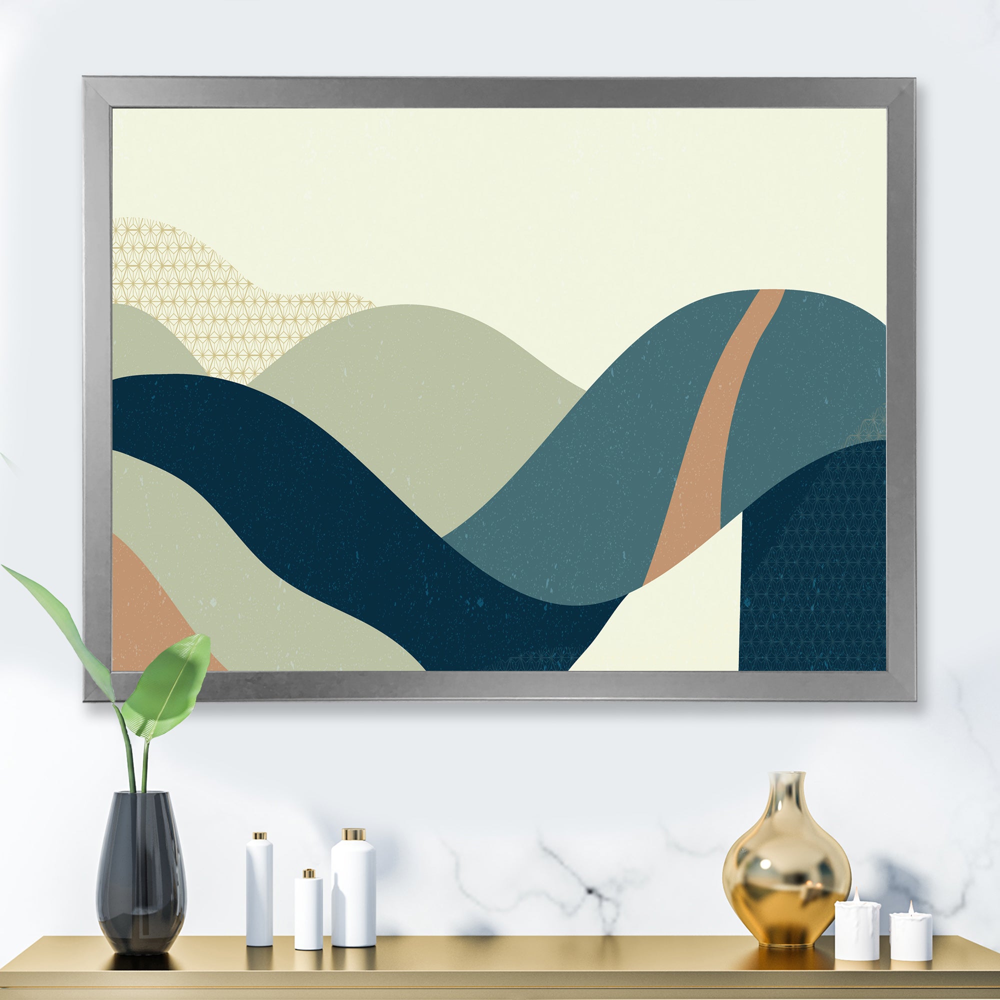 Abstract Geometric Landscape With Hills