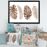 Tropical Monstera and Palm Leaf In Terracotta
