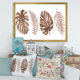 Tropical Monstera and Palm Leaf In Terracotta