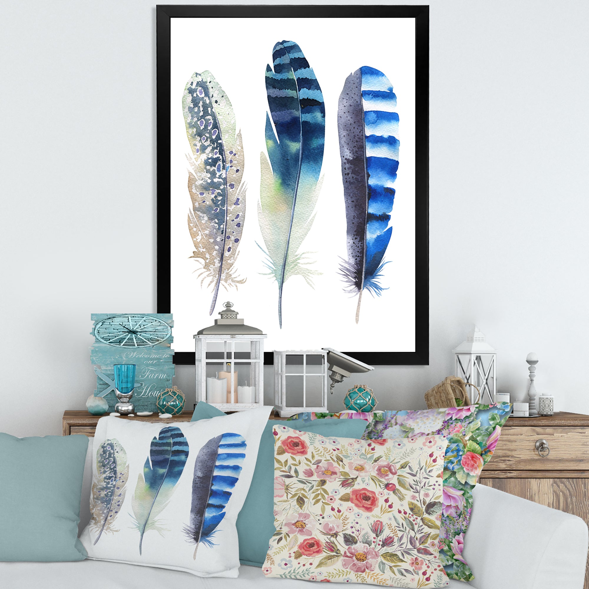 Colourful Boho Feathers I