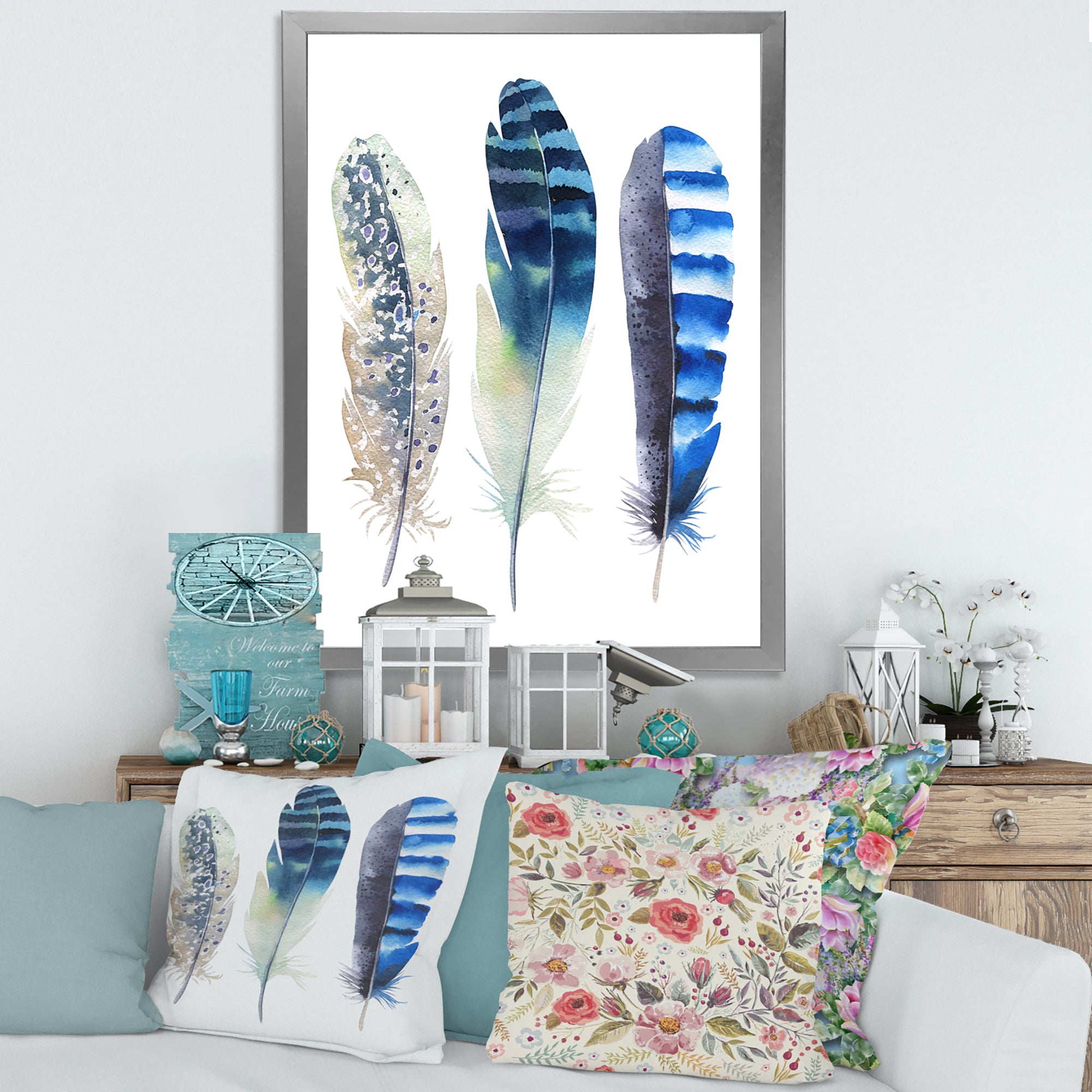 Colourful Boho Feathers I