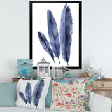Navy Blue Tropical Banana Leaves
