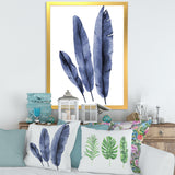 Navy Blue Tropical Banana Leaves