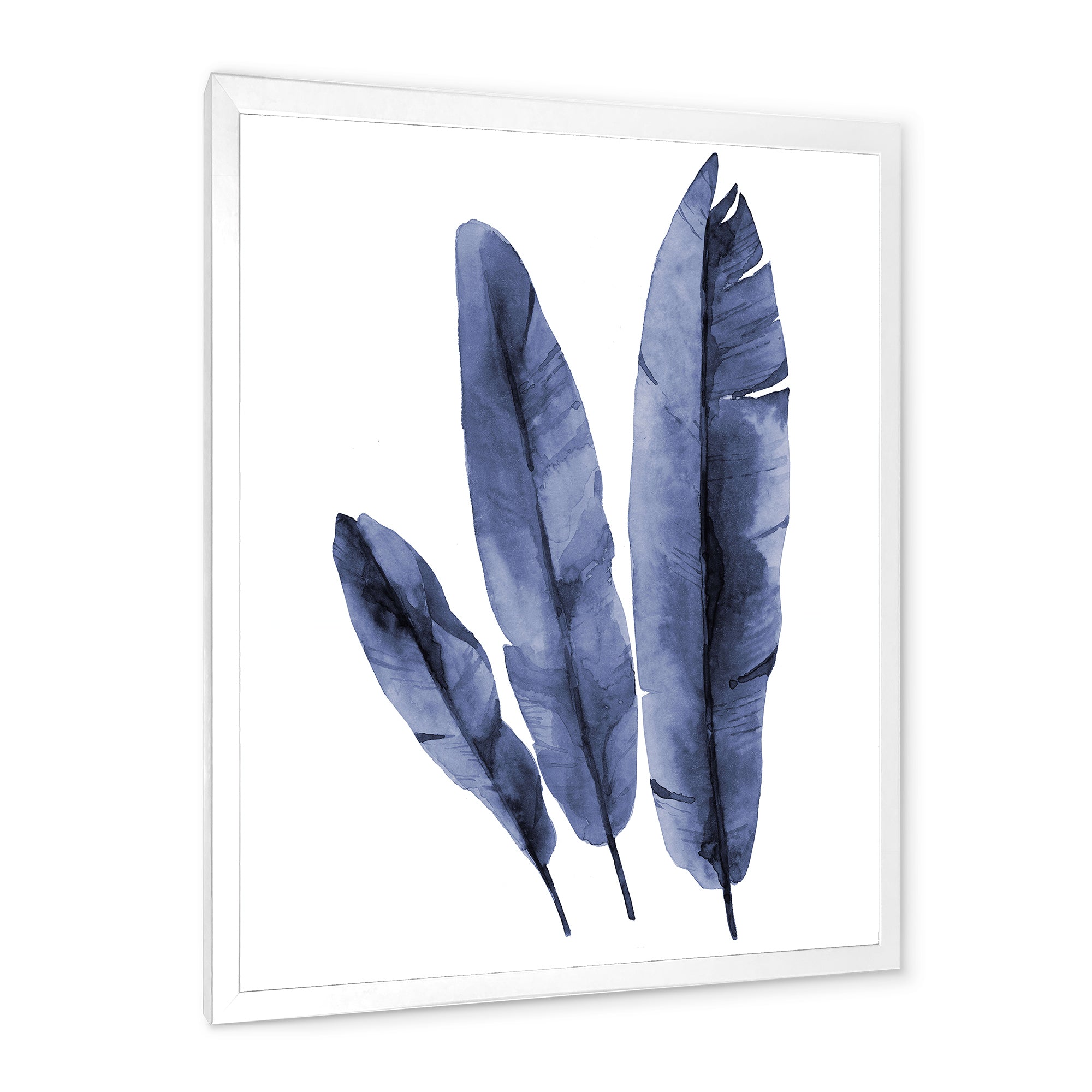 Navy Blue Tropical Banana Leaves