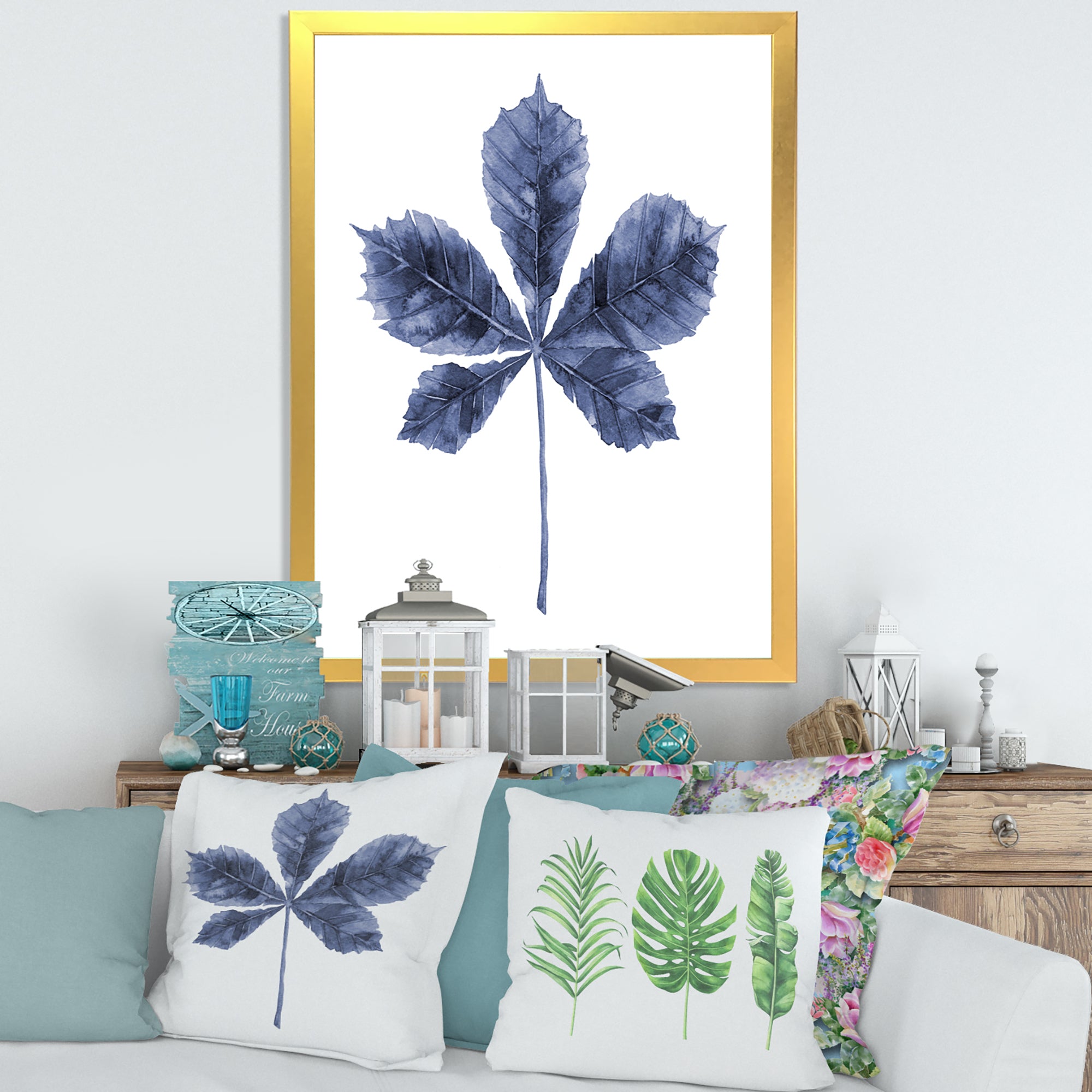 Navy Blue Chestnut Leaf