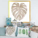 Ivory Pastel Monstera Heart Shaped Tropical Leaf