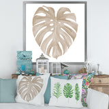 Ivory Pastel Monstera Heart Shaped Tropical Leaf