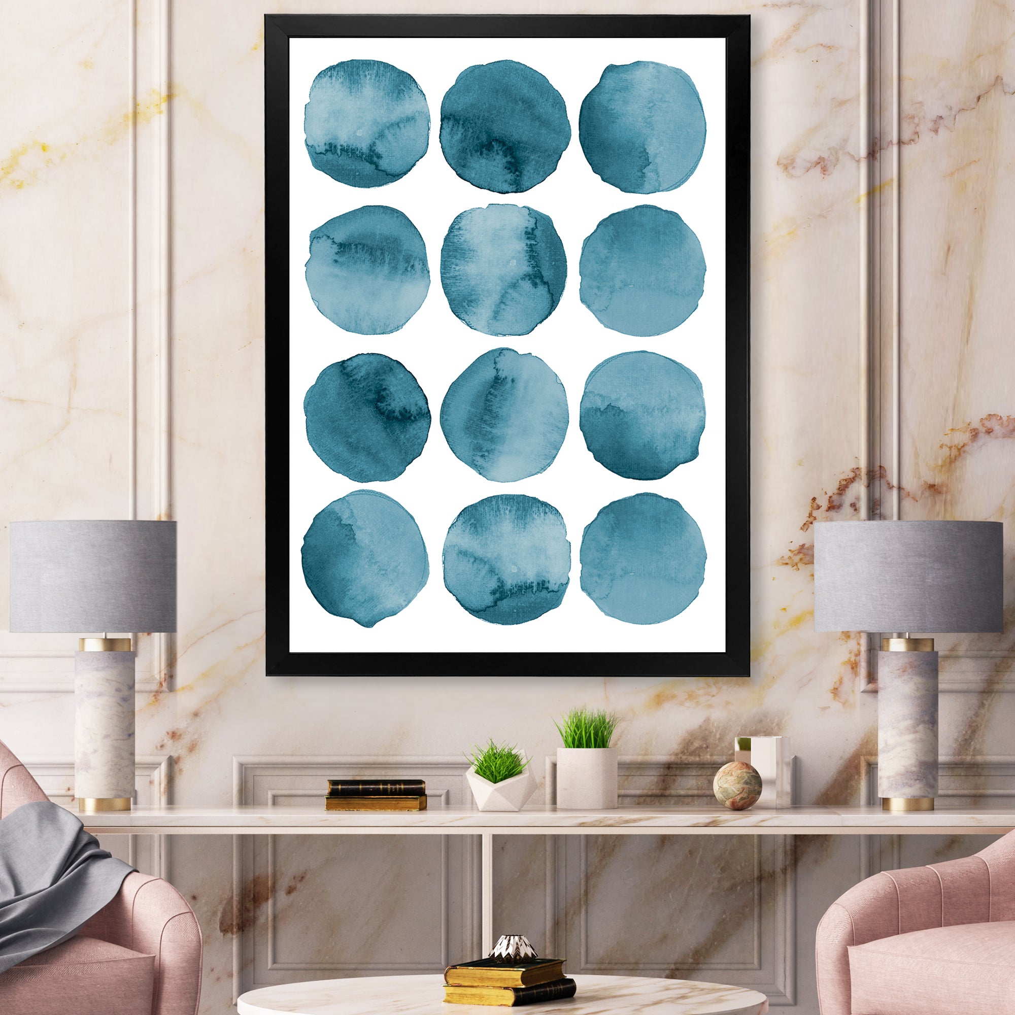 Aquamarine Circles Blue Geometric Elements