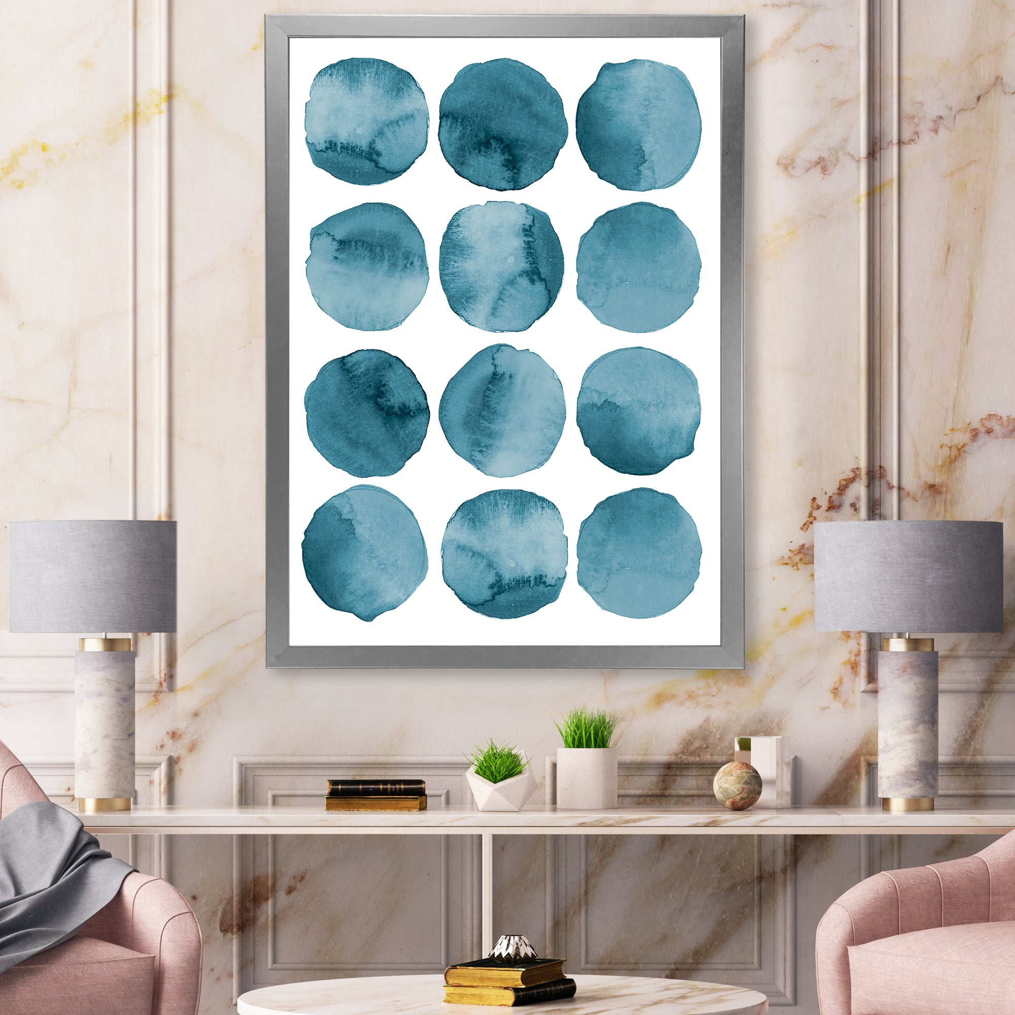 Aquamarine Circles Blue Geometric Elements