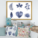 Abstract Blue Set Of Plant Leaves