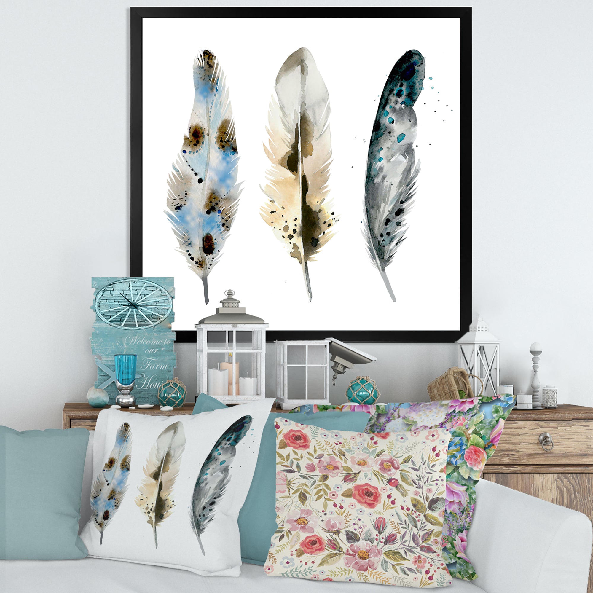 Colourful Boho Feathers V