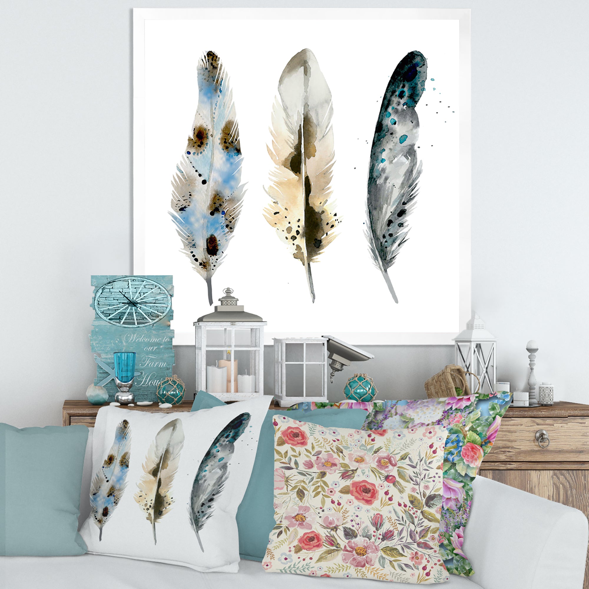 Colourful Boho Feathers V