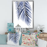 Blue Palm Leaves Abstract Tropical Branches