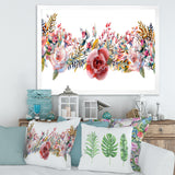 Pink Roses and Wildflower