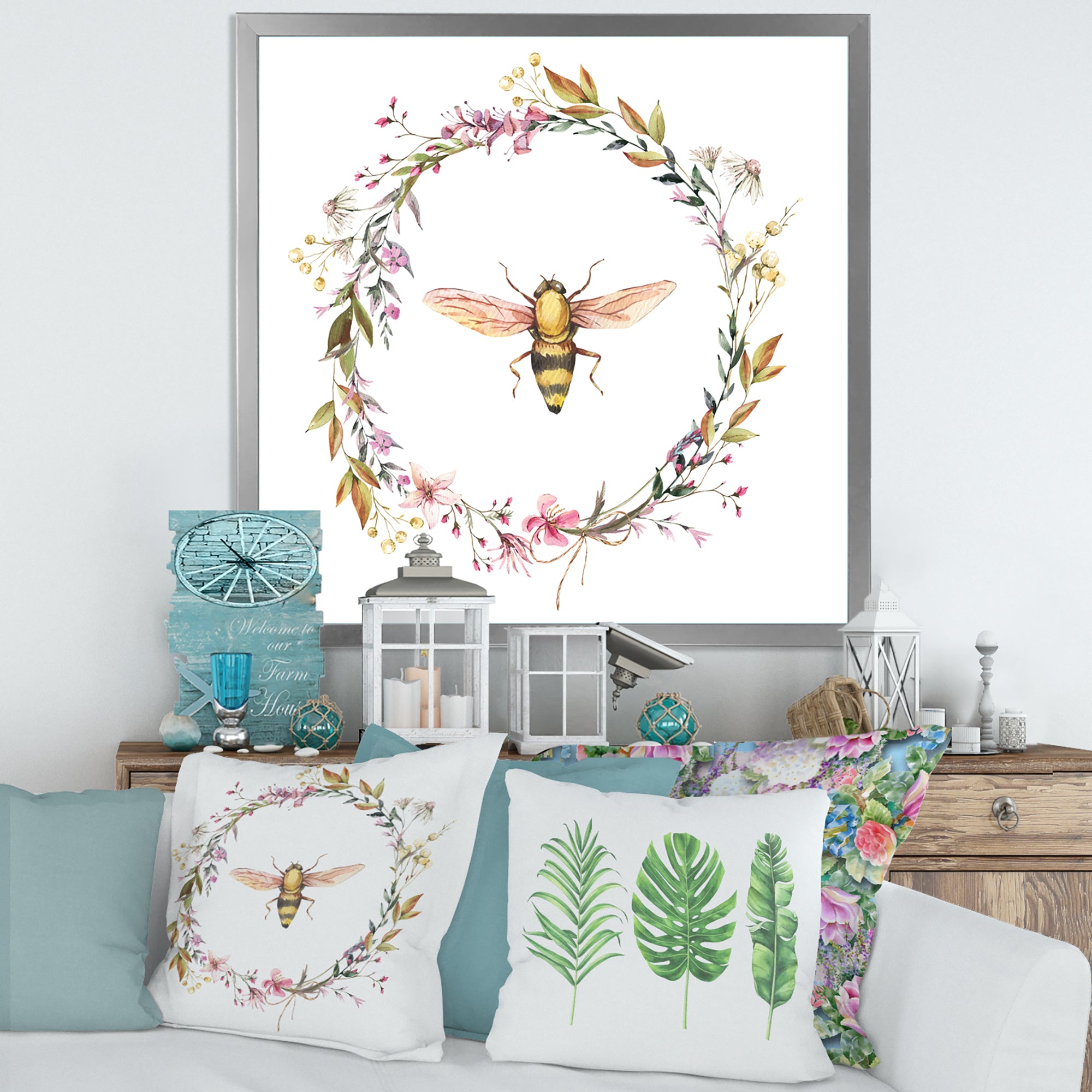 Bee In Wildflowers Wreath