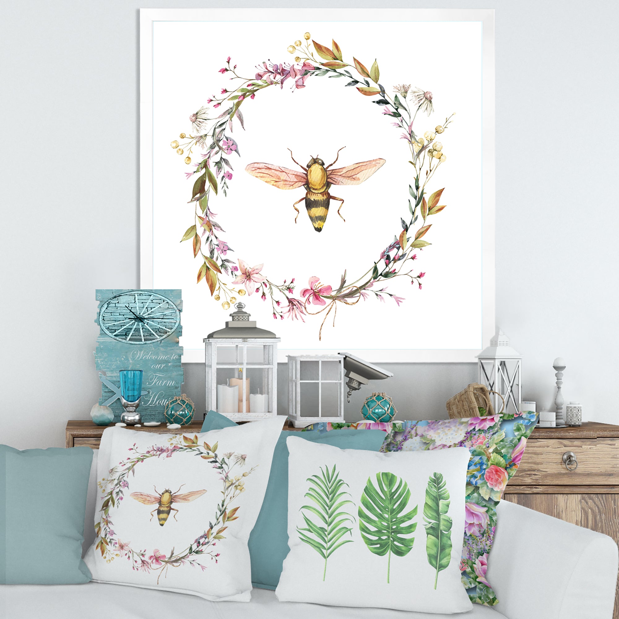Bee In Wildflowers Wreath