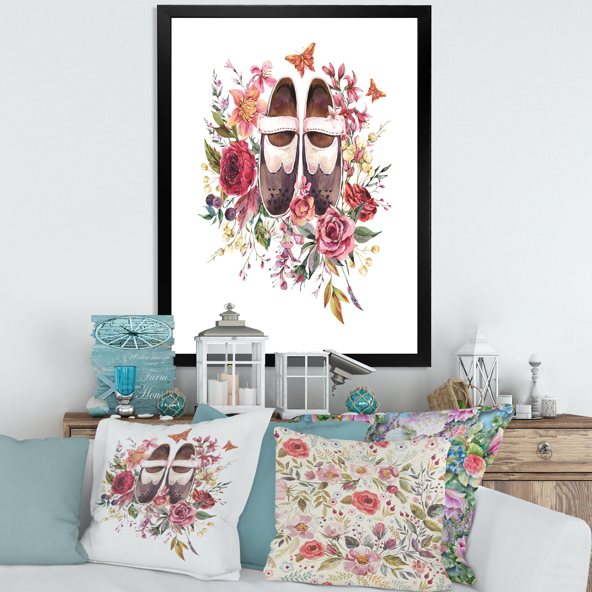 Vintage Oxford Shoes With Wildflowers