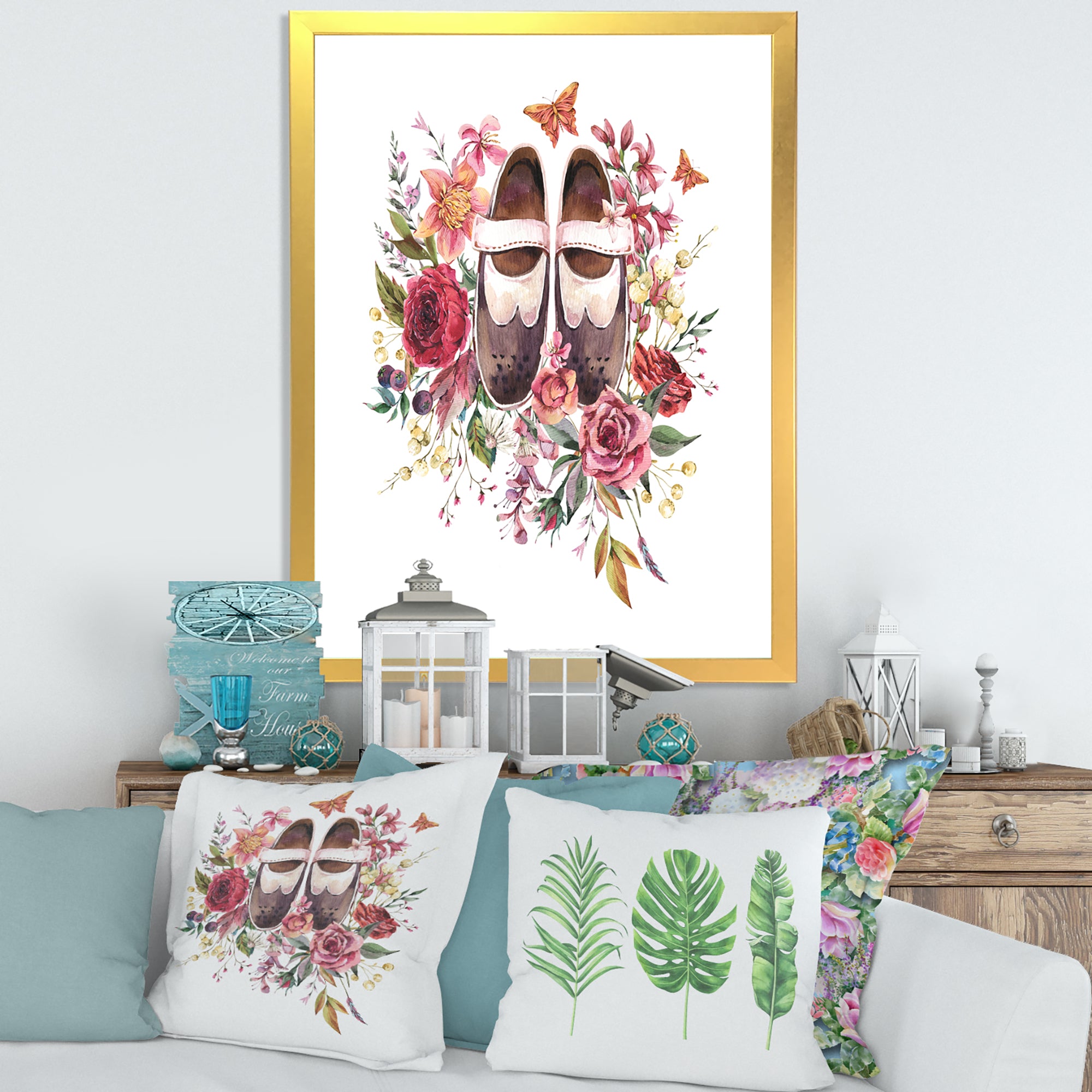 Vintage Oxford Shoes With Wildflowers