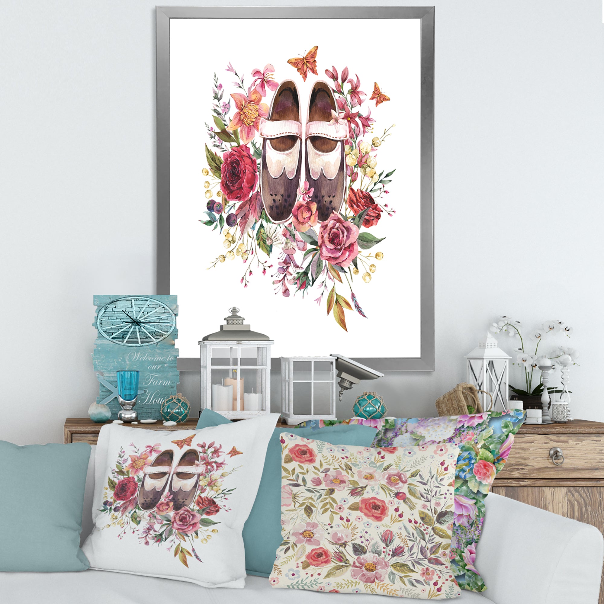Vintage Oxford Shoes With Wildflowers