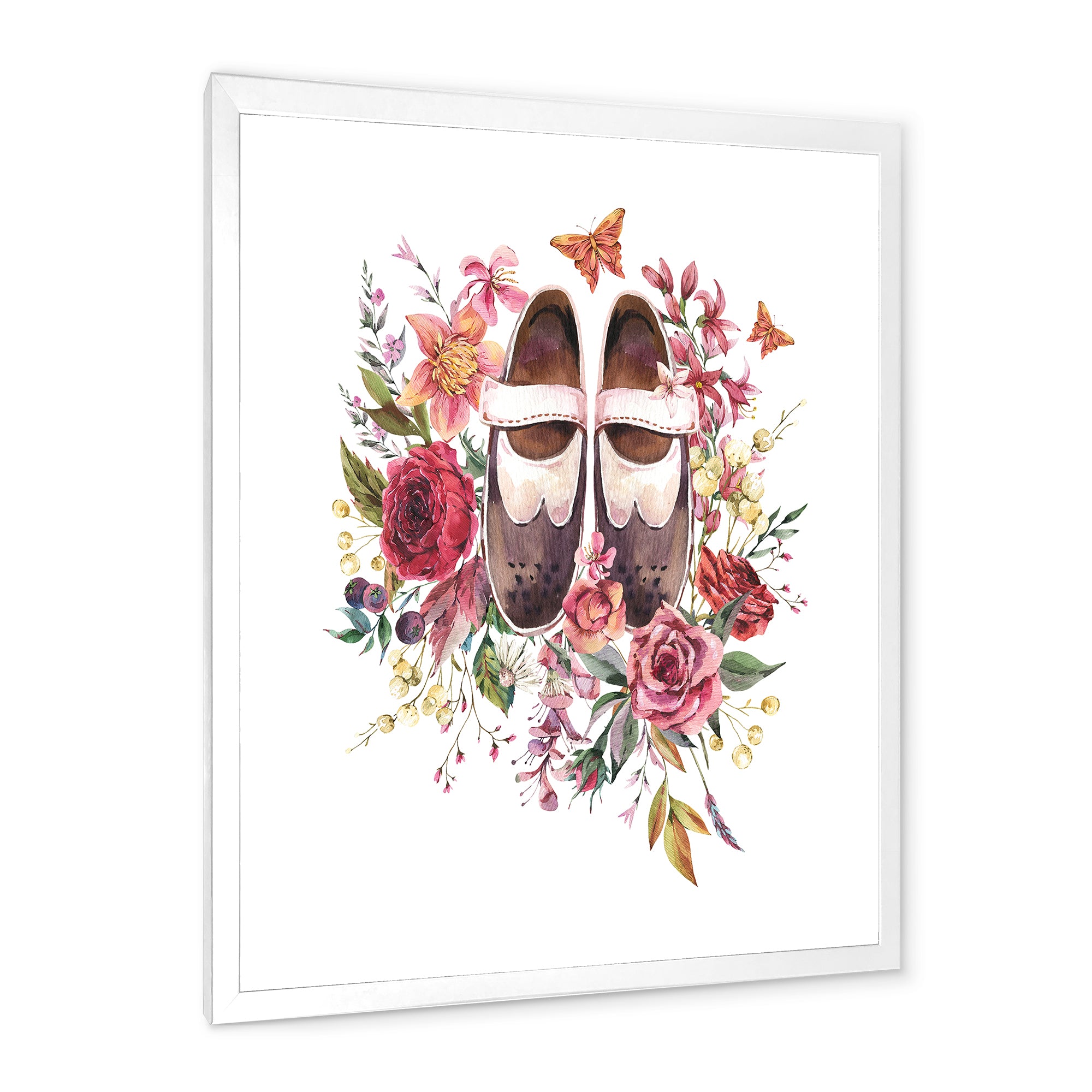 Vintage Oxford Shoes With Wildflowers