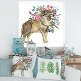 Wolf With Woodland Flowers