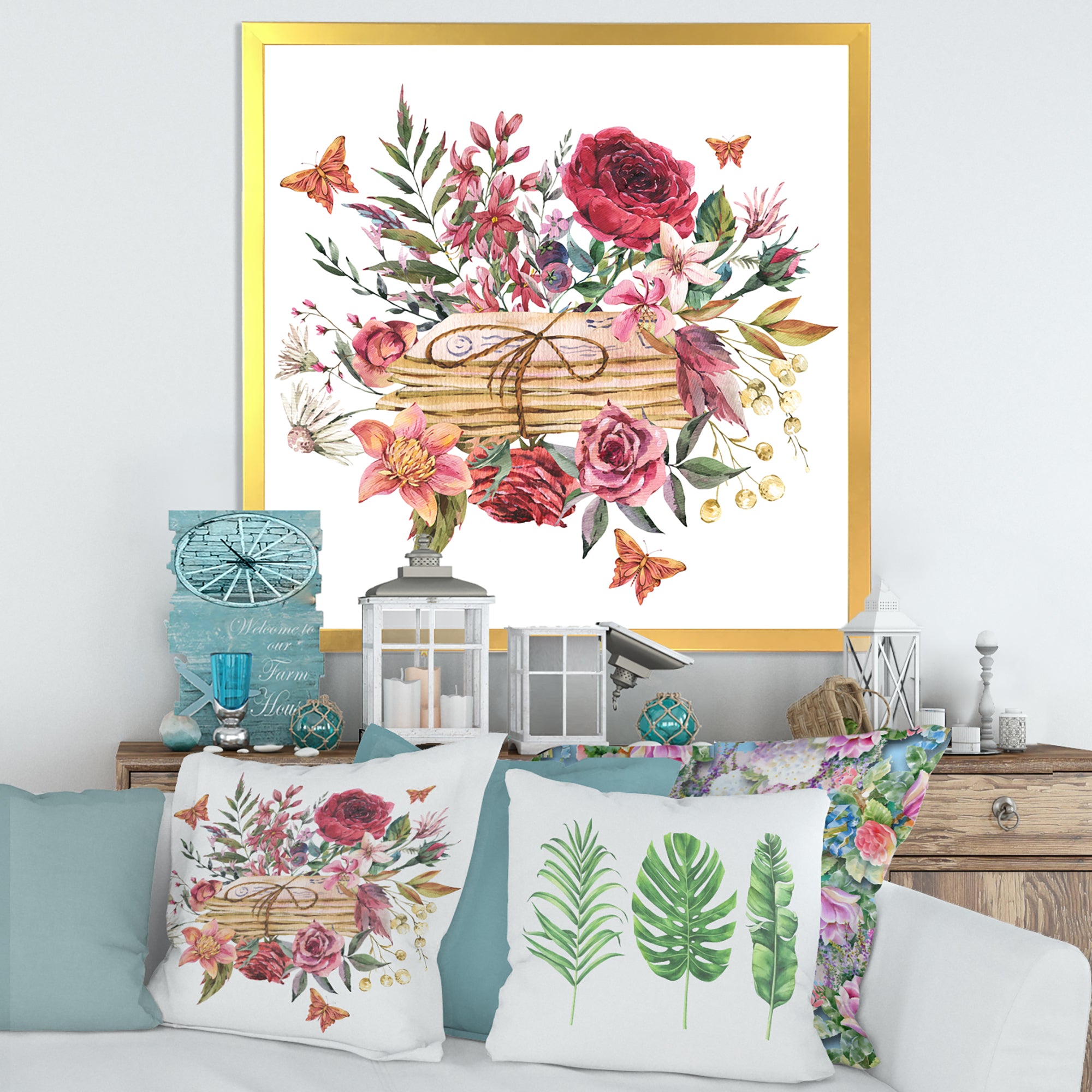 Vintage Old Letters With Wildflowers