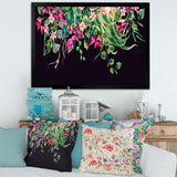 Floral Tropical Leaves Om Black