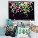 Floral Tropical Leaves Om Black