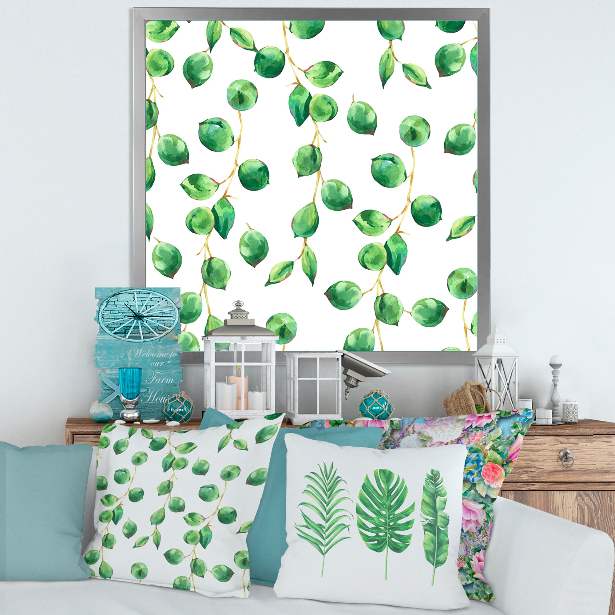 Tropical Green Leaves Patern