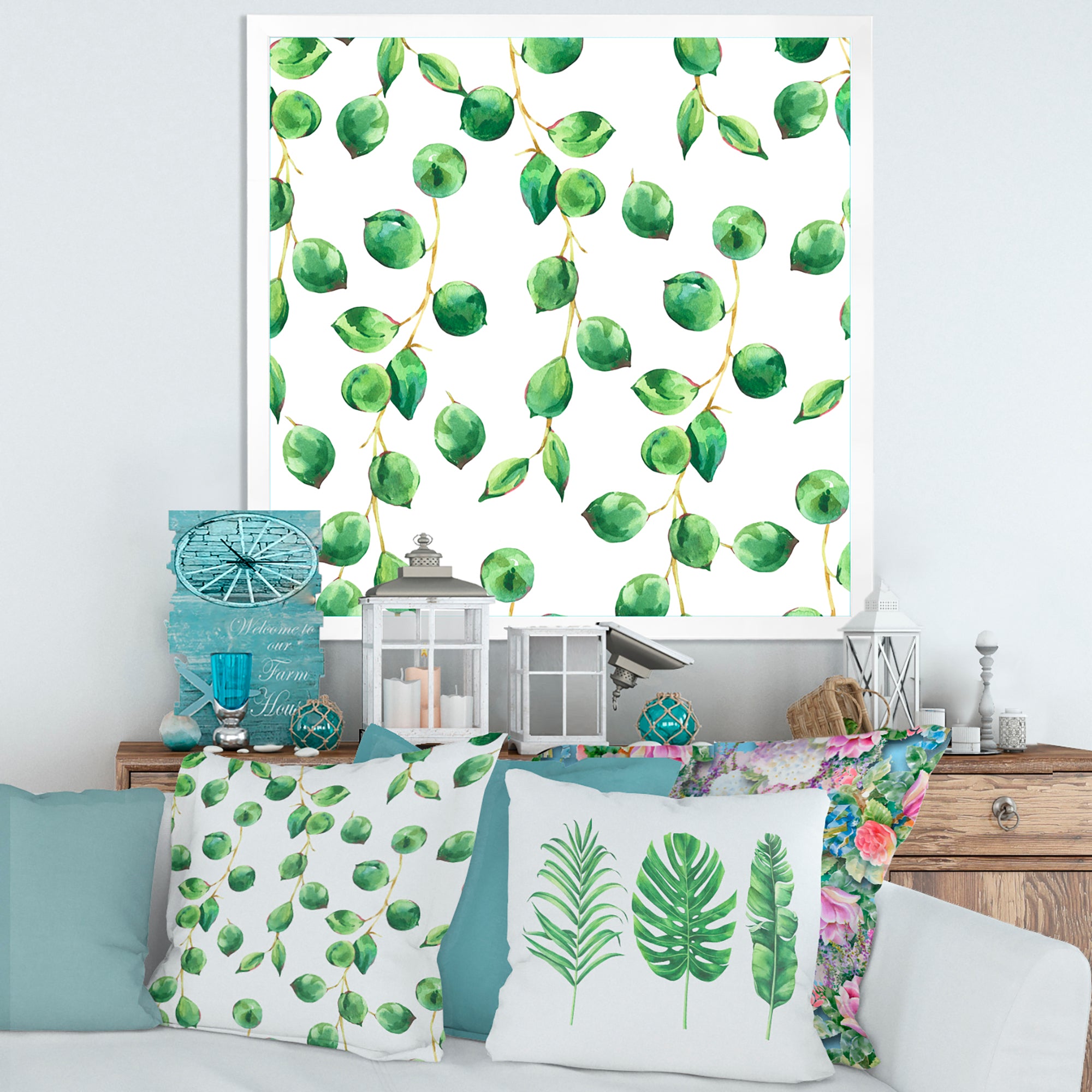 Tropical Green Leaves Patern