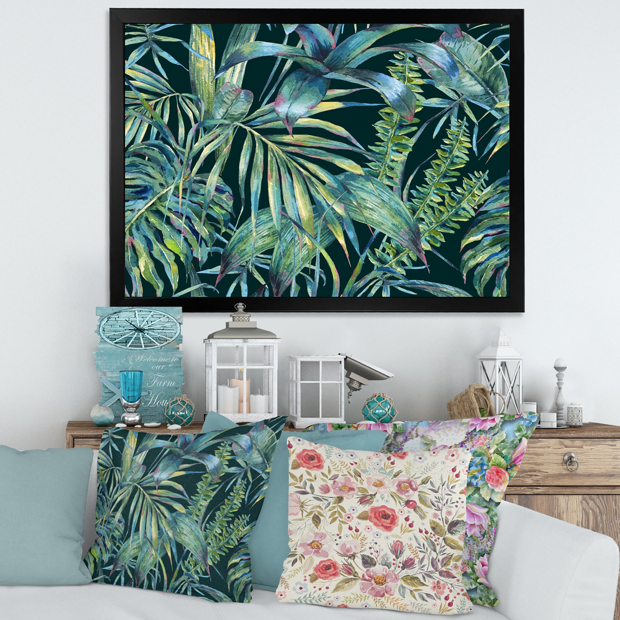 Natural Leaves Exotic On Dark I