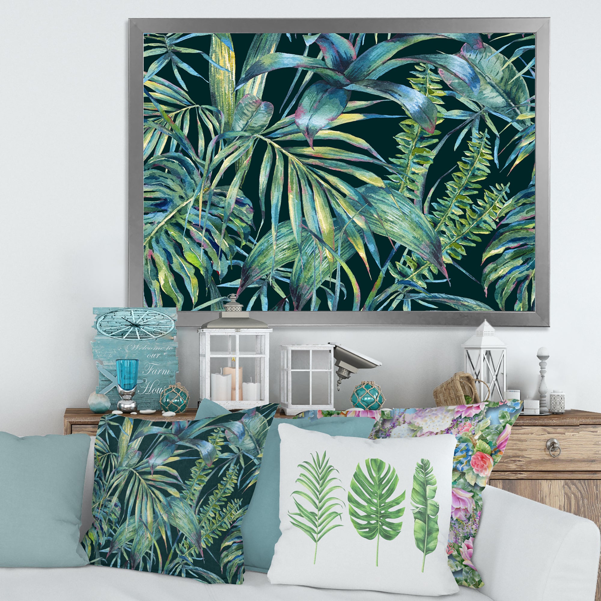 Natural Leaves Exotic On Dark I