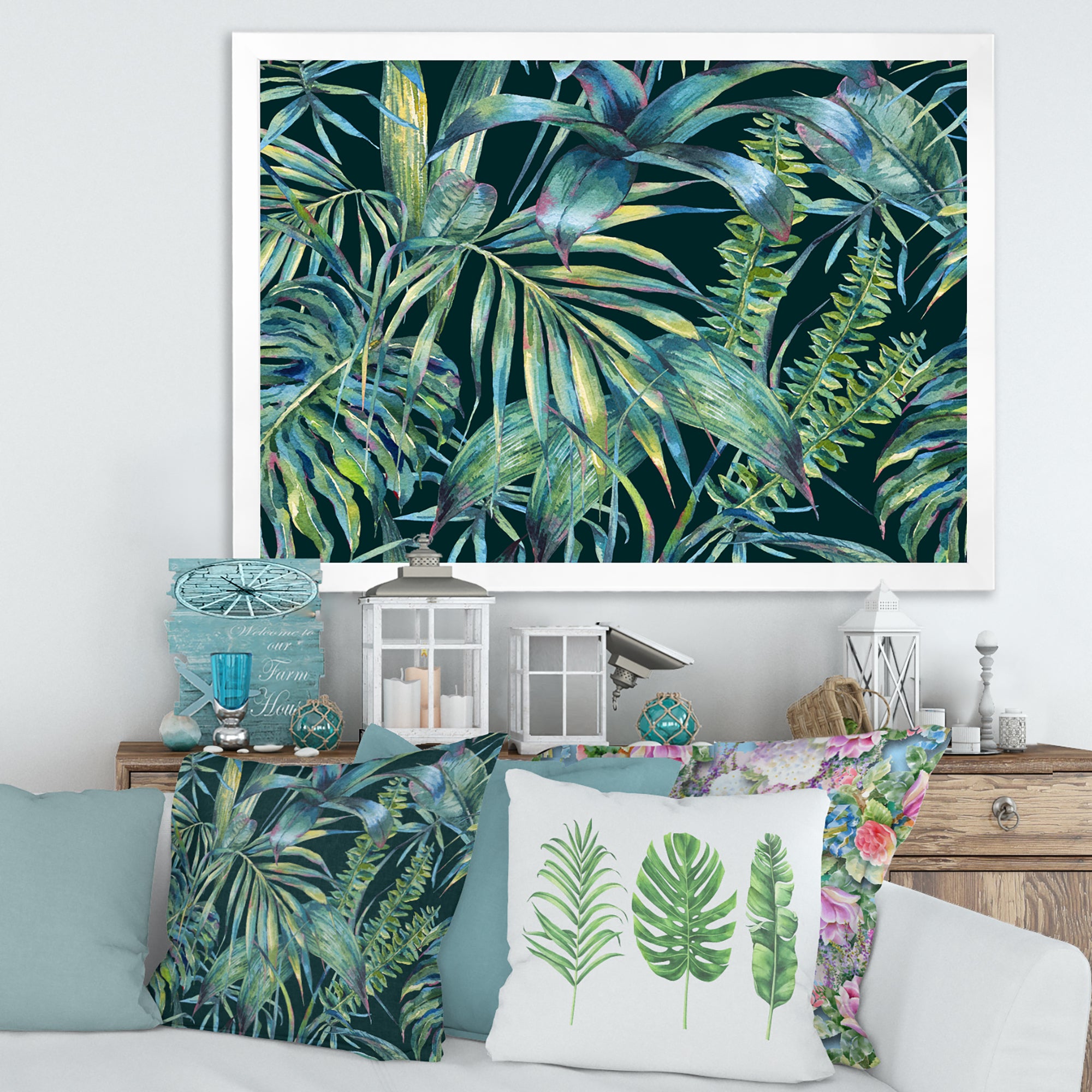 Natural Leaves Exotic On Dark I