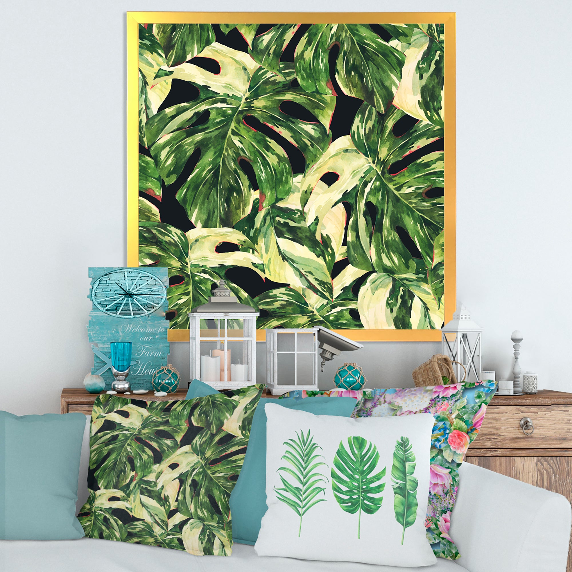 Natural Leaves Exotic On Dark II