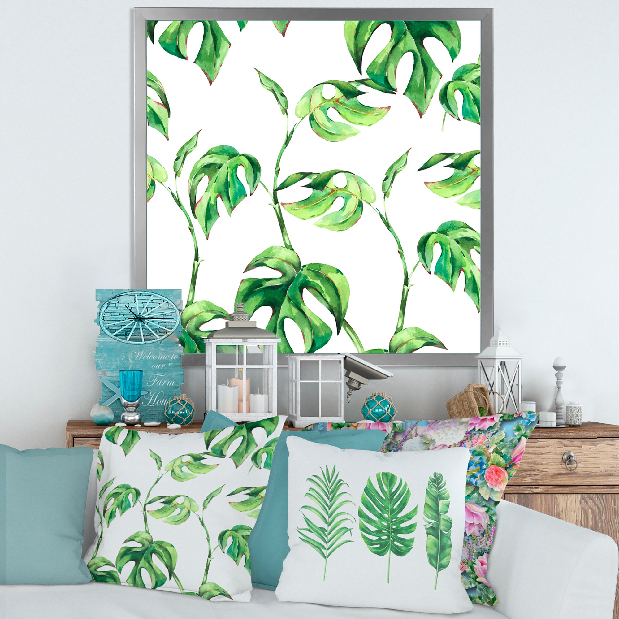 Vintage Floral Tropical Leaves II